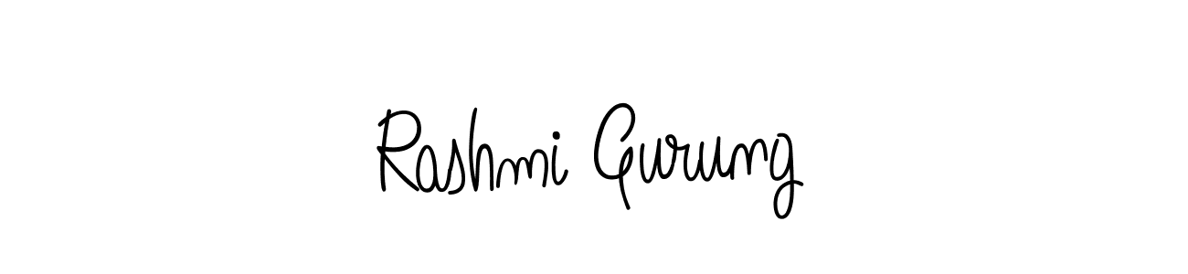 How to make Rashmi Gurung name signature. Use Angelique-Rose-font-FFP style for creating short signs online. This is the latest handwritten sign. Rashmi Gurung signature style 5 images and pictures png