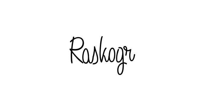 Make a beautiful signature design for name Raskogr. With this signature (Angelique-Rose-font-FFP) style, you can create a handwritten signature for free. Raskogr signature style 5 images and pictures png