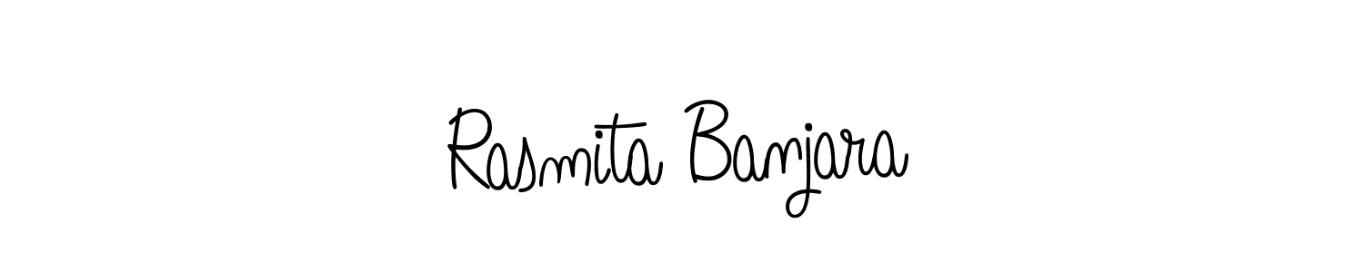 The best way (Angelique-Rose-font-FFP) to make a short signature is to pick only two or three words in your name. The name Rasmita Banjara include a total of six letters. For converting this name. Rasmita Banjara signature style 5 images and pictures png