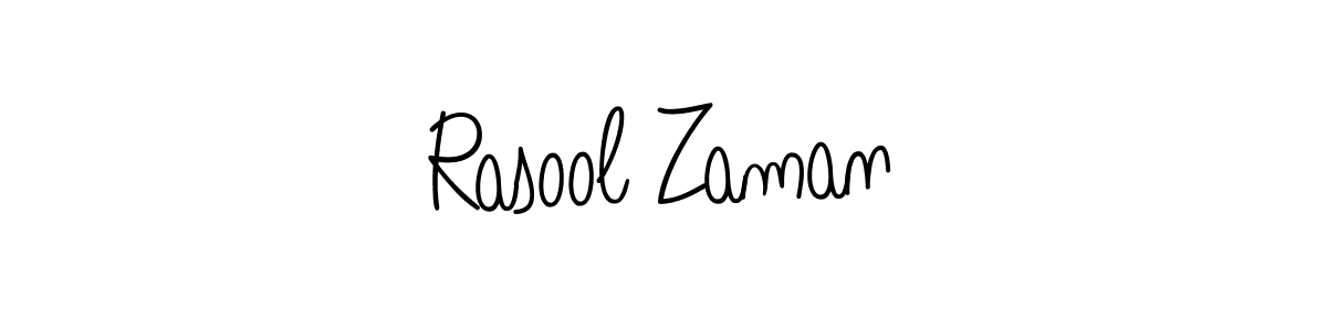 Make a beautiful signature design for name Rasool Zaman. With this signature (Angelique-Rose-font-FFP) style, you can create a handwritten signature for free. Rasool Zaman signature style 5 images and pictures png