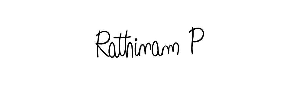 Use a signature maker to create a handwritten signature online. With this signature software, you can design (Angelique-Rose-font-FFP) your own signature for name Rathinam P. Rathinam P signature style 5 images and pictures png