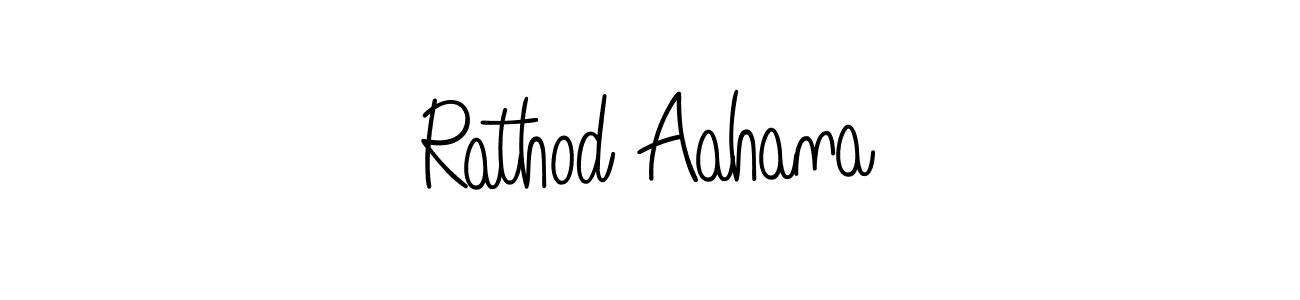 Use a signature maker to create a handwritten signature online. With this signature software, you can design (Angelique-Rose-font-FFP) your own signature for name Rathod Aahana. Rathod Aahana signature style 5 images and pictures png
