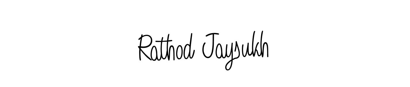 Design your own signature with our free online signature maker. With this signature software, you can create a handwritten (Angelique-Rose-font-FFP) signature for name Rathod Jaysukh. Rathod Jaysukh signature style 5 images and pictures png
