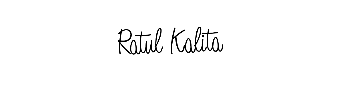 You should practise on your own different ways (Angelique-Rose-font-FFP) to write your name (Ratul Kalita) in signature. don't let someone else do it for you. Ratul Kalita signature style 5 images and pictures png