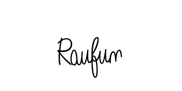 Use a signature maker to create a handwritten signature online. With this signature software, you can design (Angelique-Rose-font-FFP) your own signature for name Raufun. Raufun signature style 5 images and pictures png