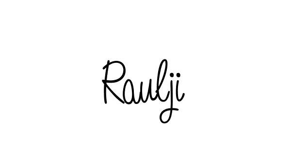 Use a signature maker to create a handwritten signature online. With this signature software, you can design (Angelique-Rose-font-FFP) your own signature for name Raulji. Raulji signature style 5 images and pictures png
