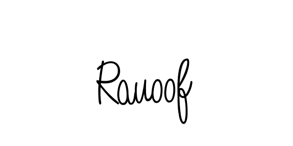 Rauoof stylish signature style. Best Handwritten Sign (Angelique-Rose-font-FFP) for my name. Handwritten Signature Collection Ideas for my name Rauoof. Rauoof signature style 5 images and pictures png