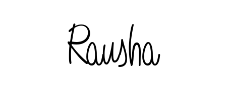 A timeless handwritten aesthetic for Rausha. The Angelique-Rose-font-FFP font gives your signature a handcrafted feel with natural curves. Rausha signature style 5 images and pictures png