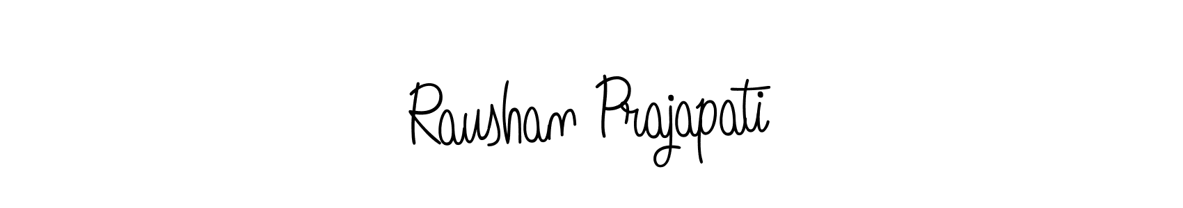How to make Raushan Prajapati name signature. Use Angelique-Rose-font-FFP style for creating short signs online. This is the latest handwritten sign. Raushan Prajapati signature style 5 images and pictures png