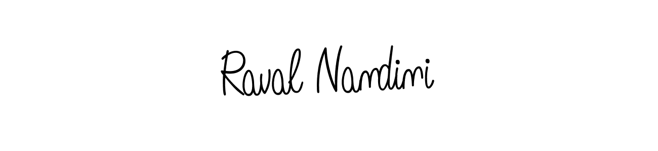 You should practise on your own different ways (Angelique-Rose-font-FFP) to write your name (Raval Nandini) in signature. don't let someone else do it for you. Raval Nandini signature style 5 images and pictures png