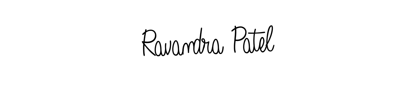 The best way (Angelique-Rose-font-FFP) to make a short signature is to pick only two or three words in your name. The name Ravandra Patel include a total of six letters. For converting this name. Ravandra Patel signature style 5 images and pictures png