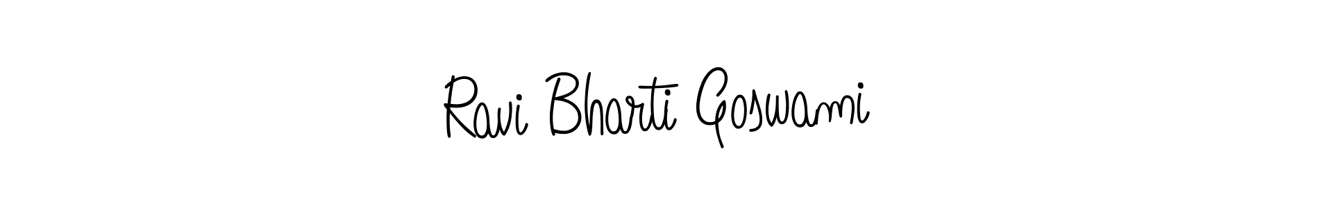 Create a beautiful signature design for name Ravi Bharti Goswami. With this signature (Angelique-Rose-font-FFP) fonts, you can make a handwritten signature for free. Ravi Bharti Goswami signature style 5 images and pictures png