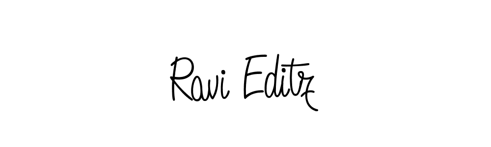 Make a beautiful signature design for name Ravi Editz. With this signature (Angelique-Rose-font-FFP) style, you can create a handwritten signature for free. Ravi Editz signature style 5 images and pictures png