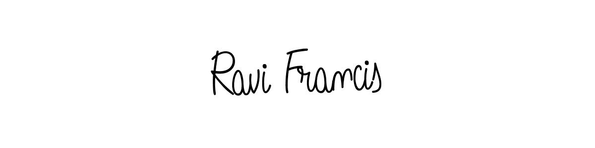 You should practise on your own different ways (Angelique-Rose-font-FFP) to write your name (Ravi Francis) in signature. don't let someone else do it for you. Ravi Francis signature style 5 images and pictures png