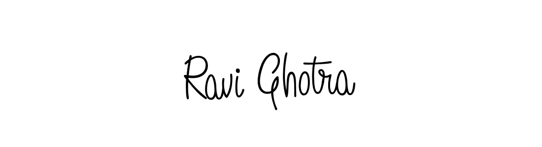 The best way (Angelique-Rose-font-FFP) to make a short signature is to pick only two or three words in your name. The name Ravi Ghotra include a total of six letters. For converting this name. Ravi Ghotra signature style 5 images and pictures png