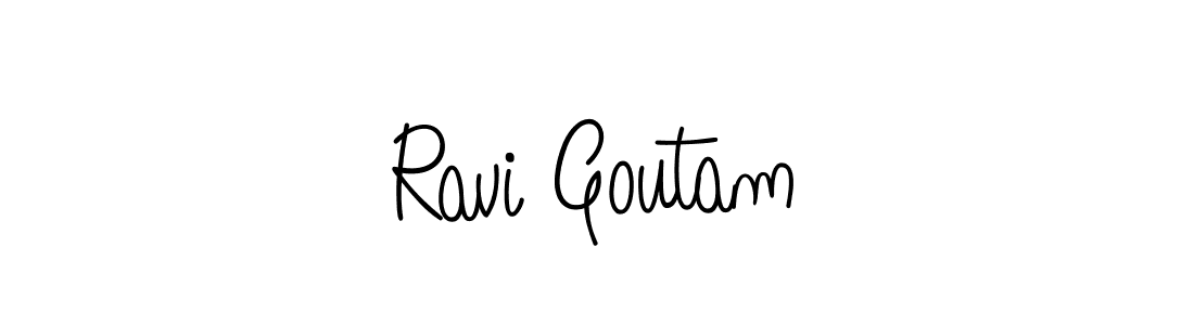 How to make Ravi Goutam name signature. Use Angelique-Rose-font-FFP style for creating short signs online. This is the latest handwritten sign. Ravi Goutam signature style 5 images and pictures png