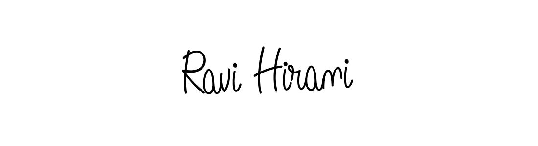 Use a signature maker to create a handwritten signature online. With this signature software, you can design (Angelique-Rose-font-FFP) your own signature for name Ravi Hirani. Ravi Hirani signature style 5 images and pictures png