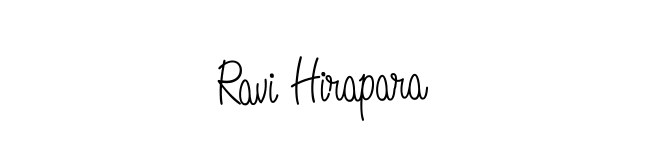 Make a beautiful signature design for name Ravi Hirapara. With this signature (Angelique-Rose-font-FFP) style, you can create a handwritten signature for free. Ravi Hirapara signature style 5 images and pictures png