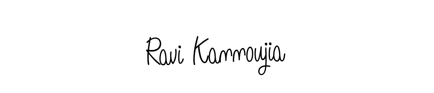 Create a beautiful signature design for name Ravi Kannoujia. With this signature (Angelique-Rose-font-FFP) fonts, you can make a handwritten signature for free. Ravi Kannoujia signature style 5 images and pictures png
