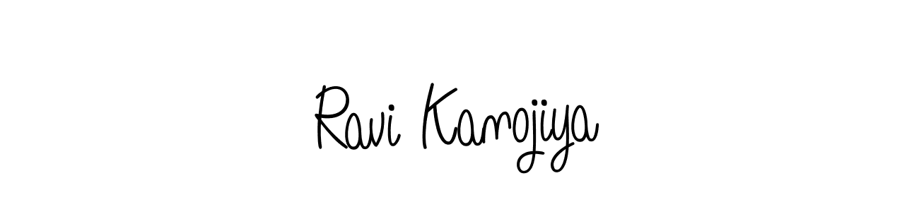 You should practise on your own different ways (Angelique-Rose-font-FFP) to write your name (Ravi Kanojiya) in signature. don't let someone else do it for you. Ravi Kanojiya signature style 5 images and pictures png