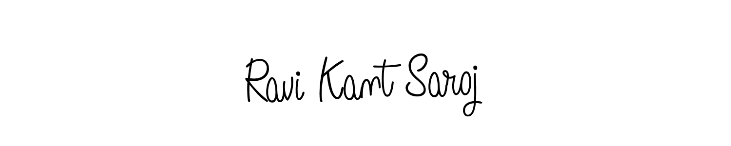 How to make Ravi Kant Saroj name signature. Use Angelique-Rose-font-FFP style for creating short signs online. This is the latest handwritten sign. Ravi Kant Saroj signature style 5 images and pictures png