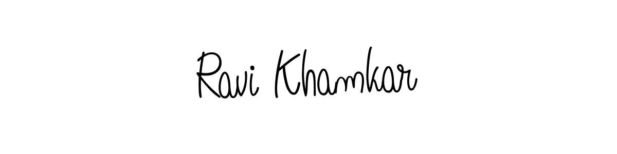 Use a signature maker to create a handwritten signature online. With this signature software, you can design (Angelique-Rose-font-FFP) your own signature for name Ravi Khamkar. Ravi Khamkar signature style 5 images and pictures png