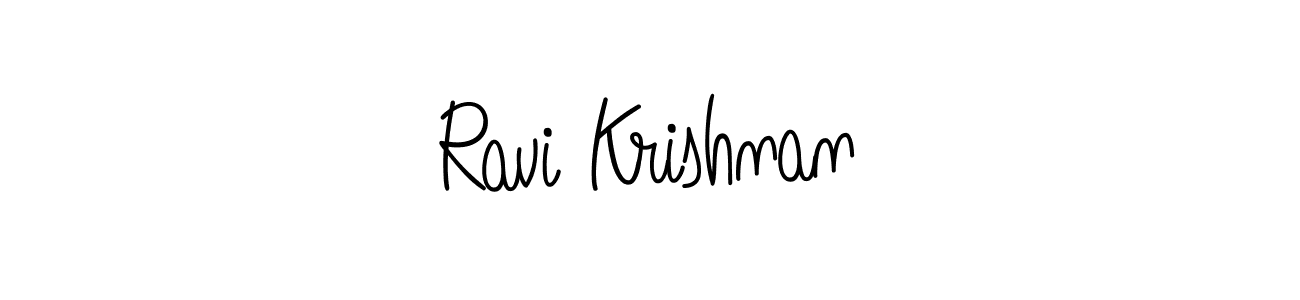The best way (Angelique-Rose-font-FFP) to make a short signature is to pick only two or three words in your name. The name Ravi Krishnan include a total of six letters. For converting this name. Ravi Krishnan signature style 5 images and pictures png