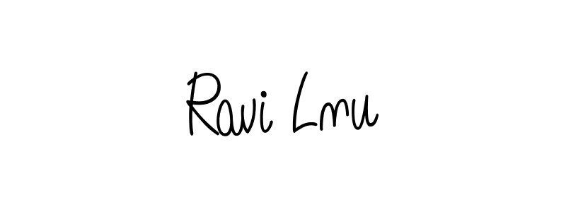 How to make Ravi Lnu name signature. Use Angelique-Rose-font-FFP style for creating short signs online. This is the latest handwritten sign. Ravi Lnu signature style 5 images and pictures png