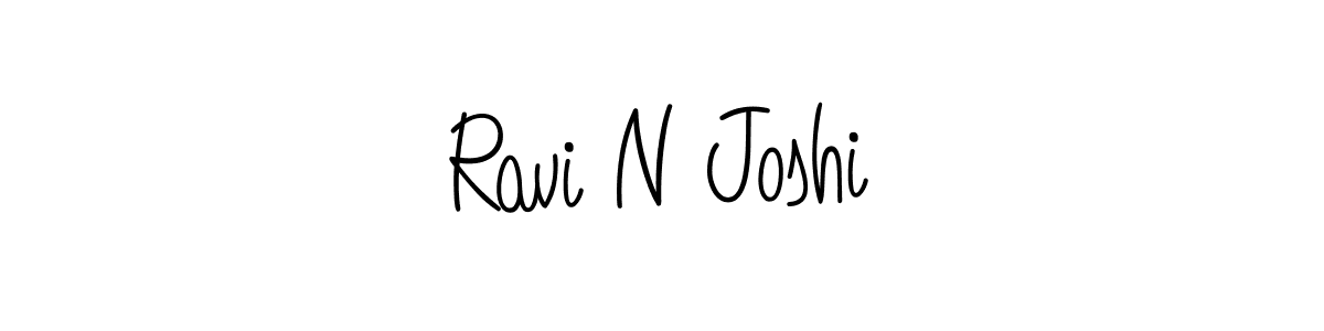 The best way (Angelique-Rose-font-FFP) to make a short signature is to pick only two or three words in your name. The name Ravi N Joshi include a total of six letters. For converting this name. Ravi N Joshi signature style 5 images and pictures png