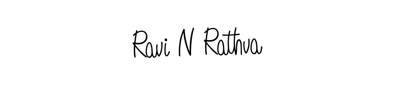 How to make Ravi N Rathva name signature. Use Angelique-Rose-font-FFP style for creating short signs online. This is the latest handwritten sign. Ravi N Rathva signature style 5 images and pictures png