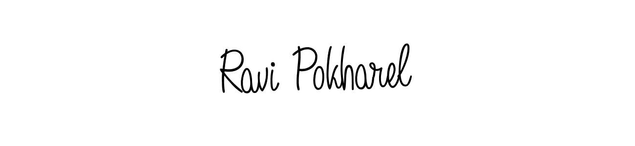 How to make Ravi Pokharel name signature. Use Angelique-Rose-font-FFP style for creating short signs online. This is the latest handwritten sign. Ravi Pokharel signature style 5 images and pictures png