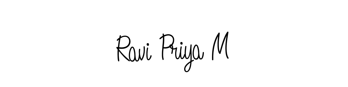 How to Draw Ravi Priya M signature style? Angelique-Rose-font-FFP is a latest design signature styles for name Ravi Priya M. Ravi Priya M signature style 5 images and pictures png