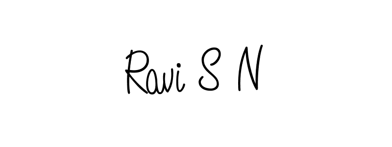 The best way (Angelique-Rose-font-FFP) to make a short signature is to pick only two or three words in your name. The name Ravi S N include a total of six letters. For converting this name. Ravi S N signature style 5 images and pictures png