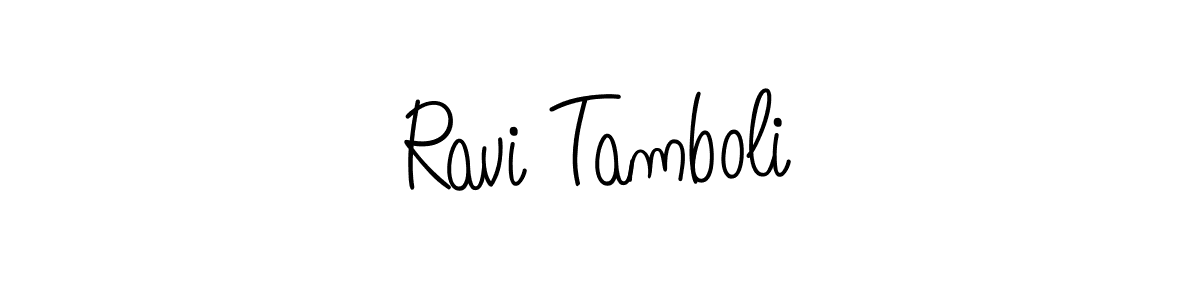 Create a beautiful signature design for name Ravi Tamboli. With this signature (Angelique-Rose-font-FFP) fonts, you can make a handwritten signature for free. Ravi Tamboli signature style 5 images and pictures png