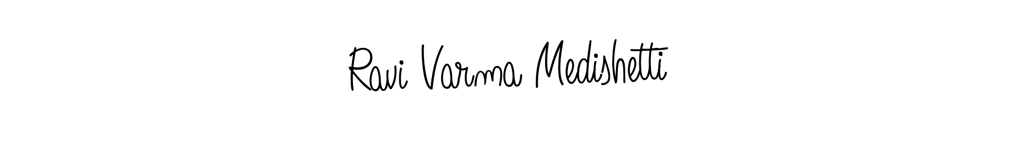 Ravi Varma Medishetti stylish signature style. Best Handwritten Sign (Angelique-Rose-font-FFP) for my name. Handwritten Signature Collection Ideas for my name Ravi Varma Medishetti. Ravi Varma Medishetti signature style 5 images and pictures png