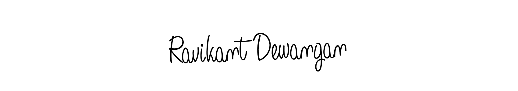 You should practise on your own different ways (Angelique-Rose-font-FFP) to write your name (Ravikant Dewangan) in signature. don't let someone else do it for you. Ravikant Dewangan signature style 5 images and pictures png