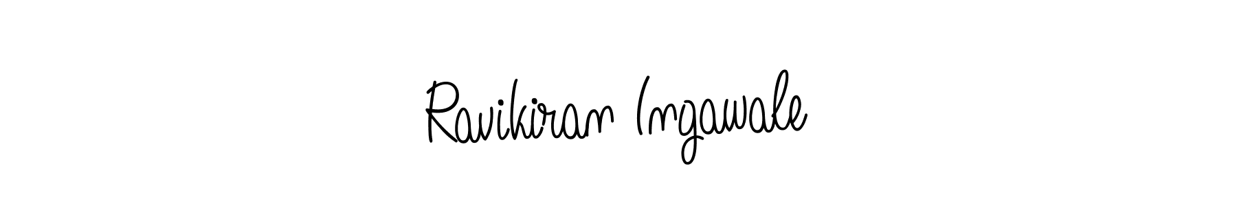 The best way (Angelique-Rose-font-FFP) to make a short signature is to pick only two or three words in your name. The name Ravikiran Ingawale include a total of six letters. For converting this name. Ravikiran Ingawale signature style 5 images and pictures png