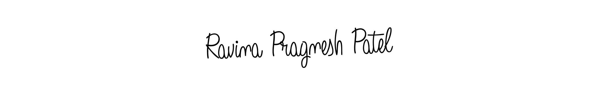 Make a beautiful signature design for name Ravina Pragnesh Patel. With this signature (Angelique-Rose-font-FFP) style, you can create a handwritten signature for free. Ravina Pragnesh Patel signature style 5 images and pictures png