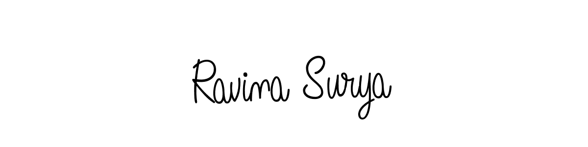 You can use this online signature creator to create a handwritten signature for the name Ravina Surya. This is the best online autograph maker. Ravina Surya signature style 5 images and pictures png