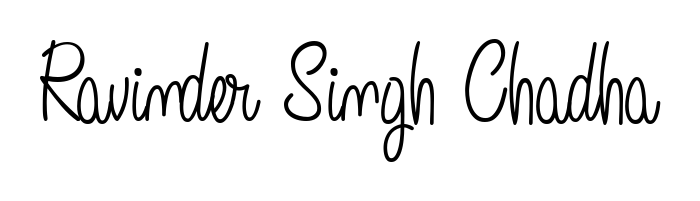 A dynamic signature style for Ravinder Singh Chadha using Angelique-Rose-font-FFP script. Designed to look authentic, handwritten, and professional. Ravinder Singh Chadha signature style 5 images and pictures png