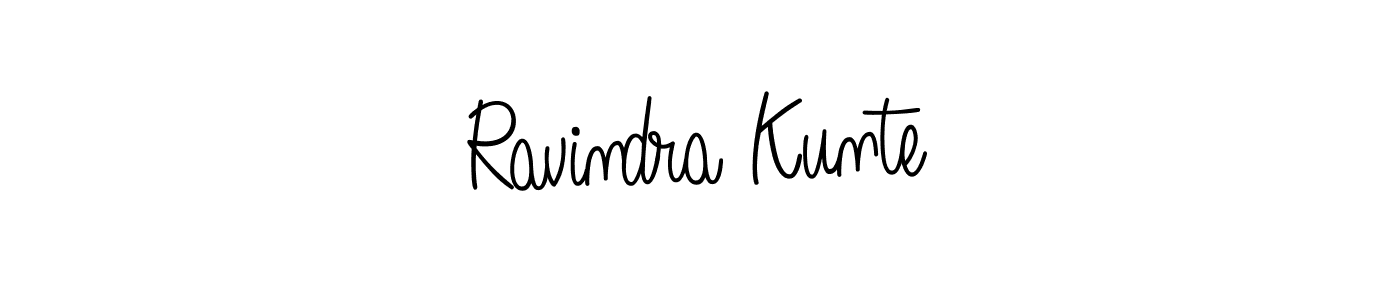 Use a signature maker to create a handwritten signature online. With this signature software, you can design (Angelique-Rose-font-FFP) your own signature for name Ravindra Kunte. Ravindra Kunte signature style 5 images and pictures png