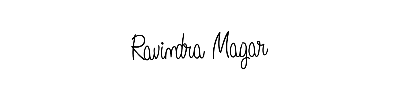 Make a beautiful signature design for name Ravindra Magar. With this signature (Angelique-Rose-font-FFP) style, you can create a handwritten signature for free. Ravindra Magar signature style 5 images and pictures png