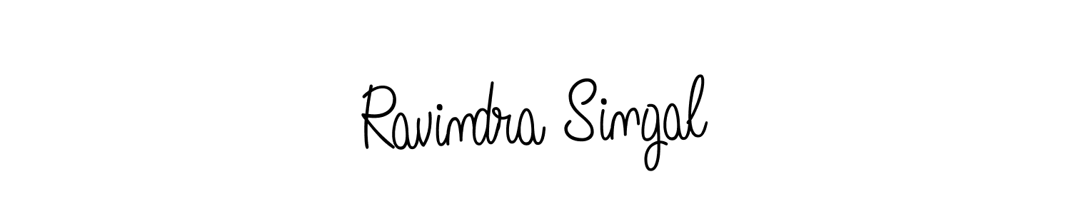 How to make Ravindra Singal name signature. Use Angelique-Rose-font-FFP style for creating short signs online. This is the latest handwritten sign. Ravindra Singal signature style 5 images and pictures png