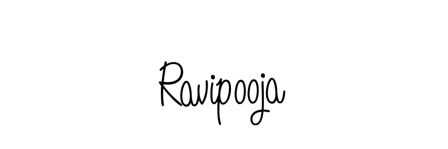 Make a beautiful signature design for name Ravipooja. With this signature (Angelique-Rose-font-FFP) style, you can create a handwritten signature for free. Ravipooja signature style 5 images and pictures png