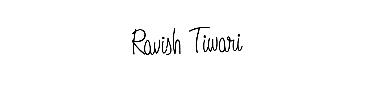 How to make Ravish Tiwari name signature. Use Angelique-Rose-font-FFP style for creating short signs online. This is the latest handwritten sign. Ravish Tiwari signature style 5 images and pictures png