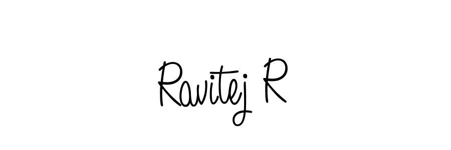 Make a beautiful signature design for name Ravitej R. With this signature (Angelique-Rose-font-FFP) style, you can create a handwritten signature for free. Ravitej R signature style 5 images and pictures png