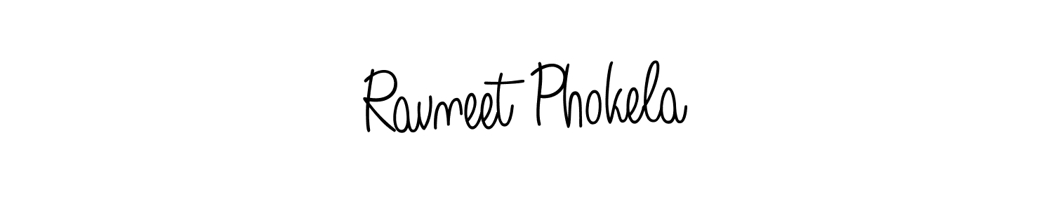 Ravneet Phokela stylish signature style. Best Handwritten Sign (Angelique-Rose-font-FFP) for my name. Handwritten Signature Collection Ideas for my name Ravneet Phokela. Ravneet Phokela signature style 5 images and pictures png
