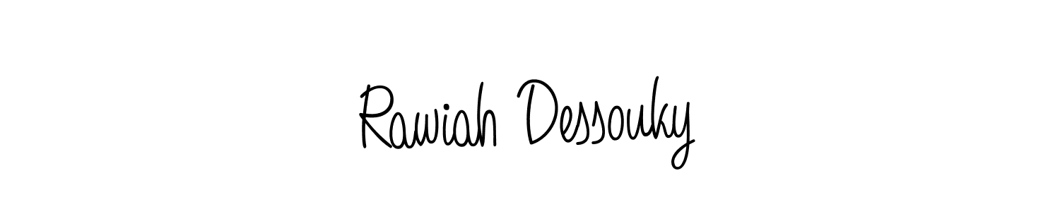 Make a beautiful signature design for name Rawiah Dessouky. With this signature (Angelique-Rose-font-FFP) style, you can create a handwritten signature for free. Rawiah Dessouky signature style 5 images and pictures png