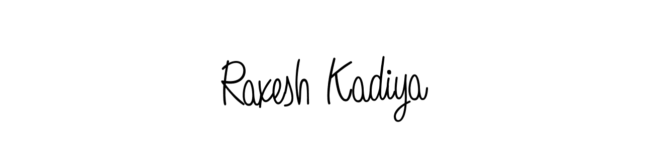 You should practise on your own different ways (Angelique-Rose-font-FFP) to write your name (Raxesh Kadiya) in signature. don't let someone else do it for you. Raxesh Kadiya signature style 5 images and pictures png