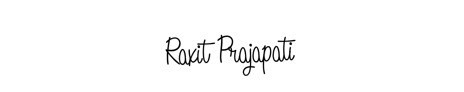 The best way (Angelique-Rose-font-FFP) to make a short signature is to pick only two or three words in your name. The name Raxit Prajapati include a total of six letters. For converting this name. Raxit Prajapati signature style 5 images and pictures png